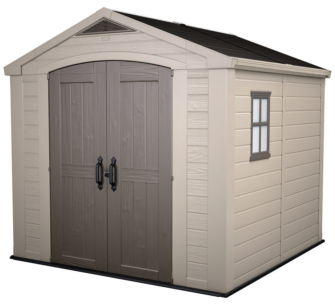 Keter Factor 8x8 ft. Durable Resin Outdoor Storage Shed With Floor