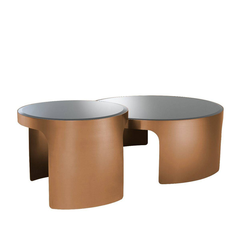 Piemonte Glass Nesting Coffee Table, Brown