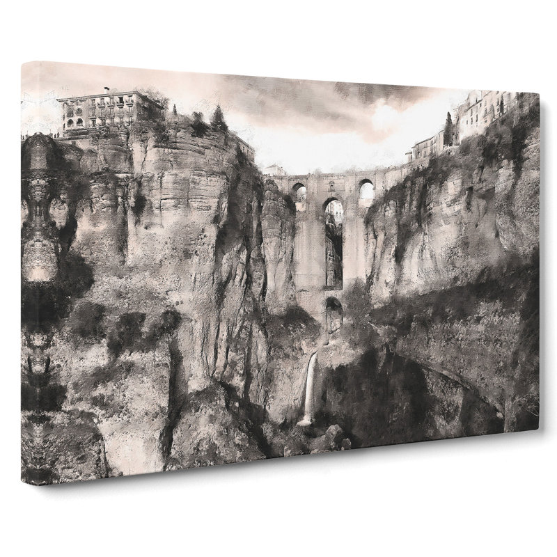 Puente Nuevo Bridge In Spain - Wrapped Canvas, 40cm H x 60cm W x 3cm D