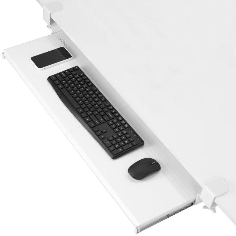Vivo Extra Long Clamp-on Keyboard and Mouse Under Desk Tray (KB15EB series), White
