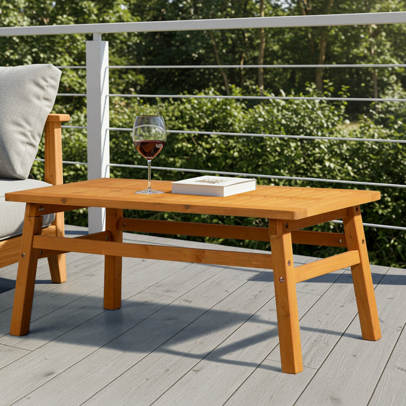 Patio Light Brown Wood Coffee Table
