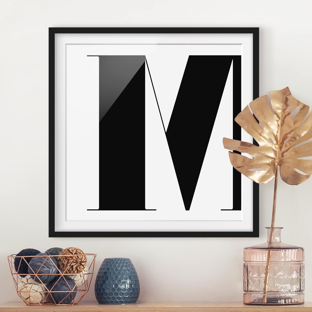 Gerahmter Kunstdruck Roman Type Letter M