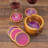 Wood Round 1 Piece Coaster Set With Holder