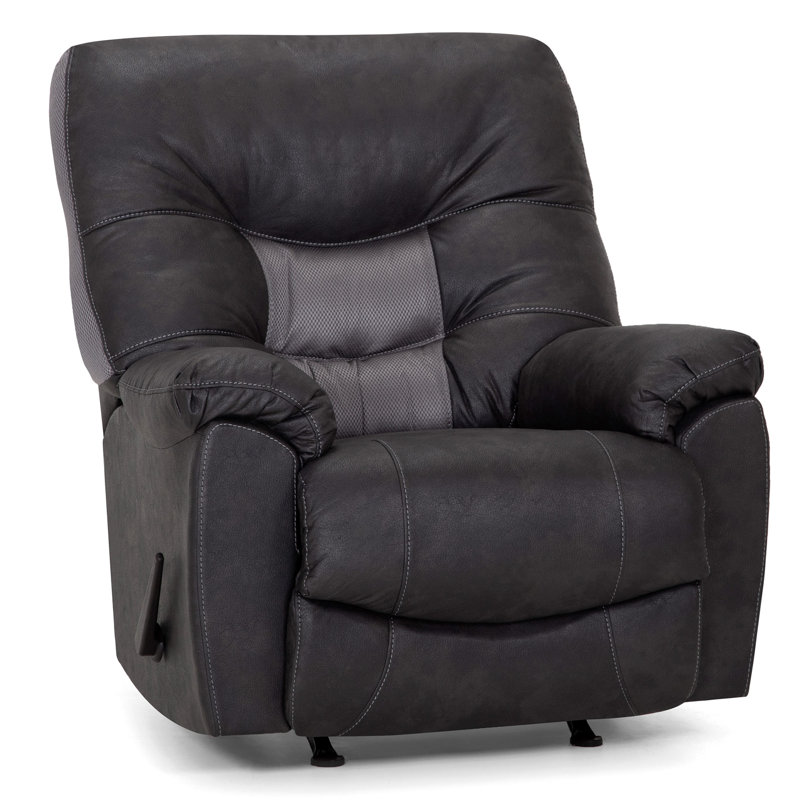 Eugenie Upholstered Recliner, Charcoal