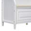 Banc de rangement rustique en bois massif avec charnière de sécurité et coussin beige-1272093616