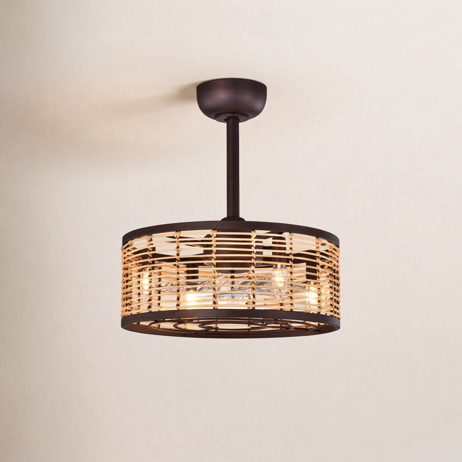 Beren Ceiling Fan with Light Kit, Brown
