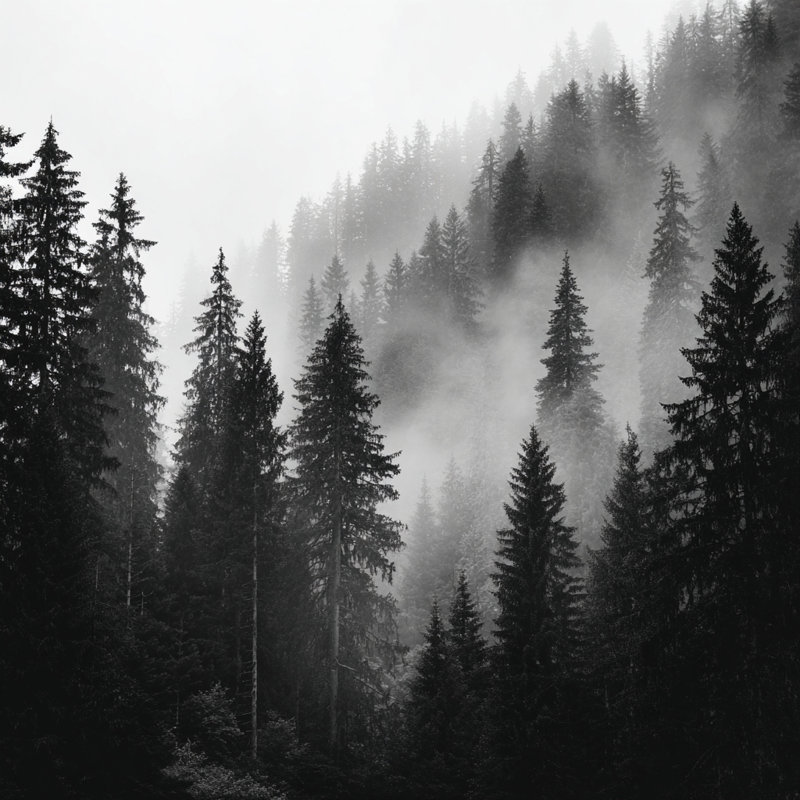 Evergreen Fog Wrapped Canvas Wall Art, 20" H x 20" W