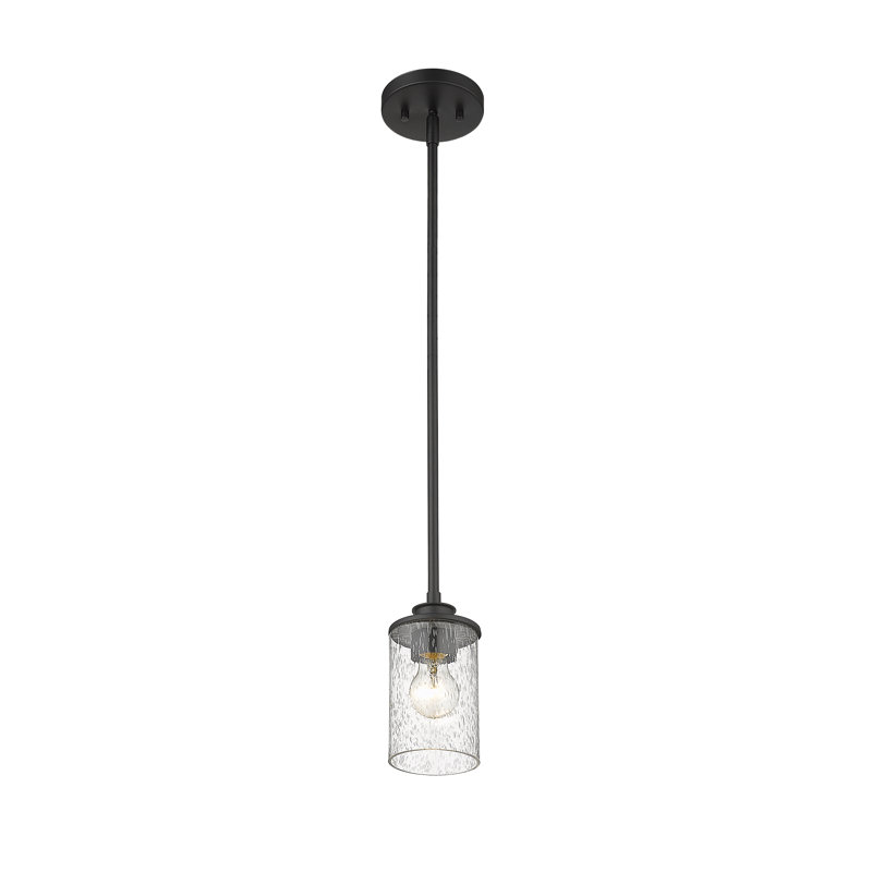 Luminaire suspendu cylindrique 1 lumière, Noir mat