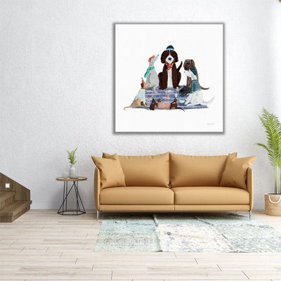 Pique-nique animaux de compagnie chiens I - reproduction d'art sur toile