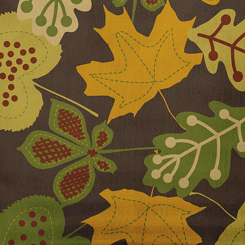 Coussin décoratif décoratif Fall Leaves, 16 po x 16 po, Vert