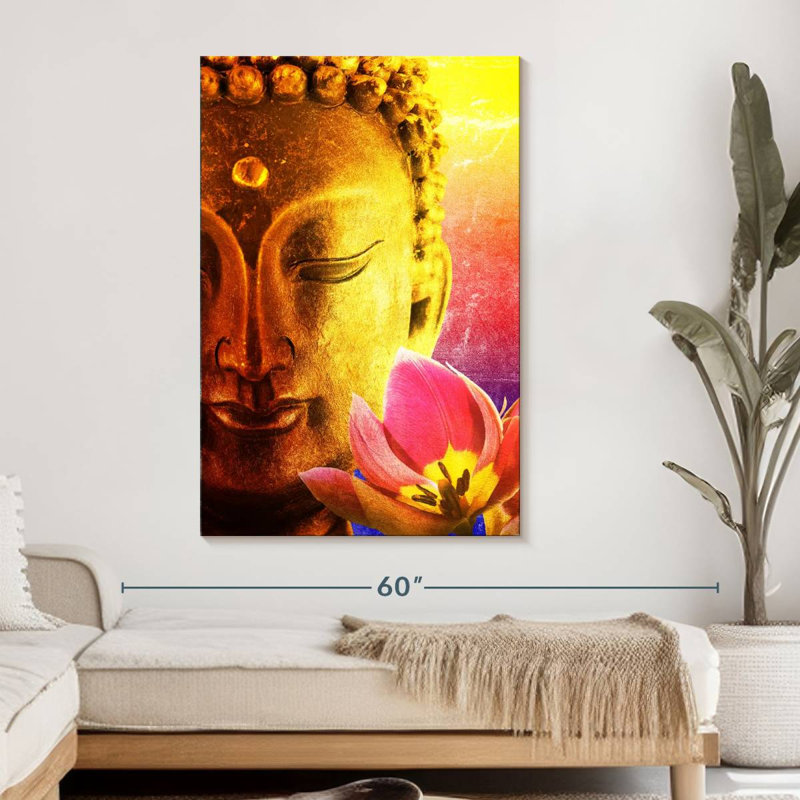 Superbe impression sur toile de Bouddha, H 48 po x l 32 po x P 1,25 po