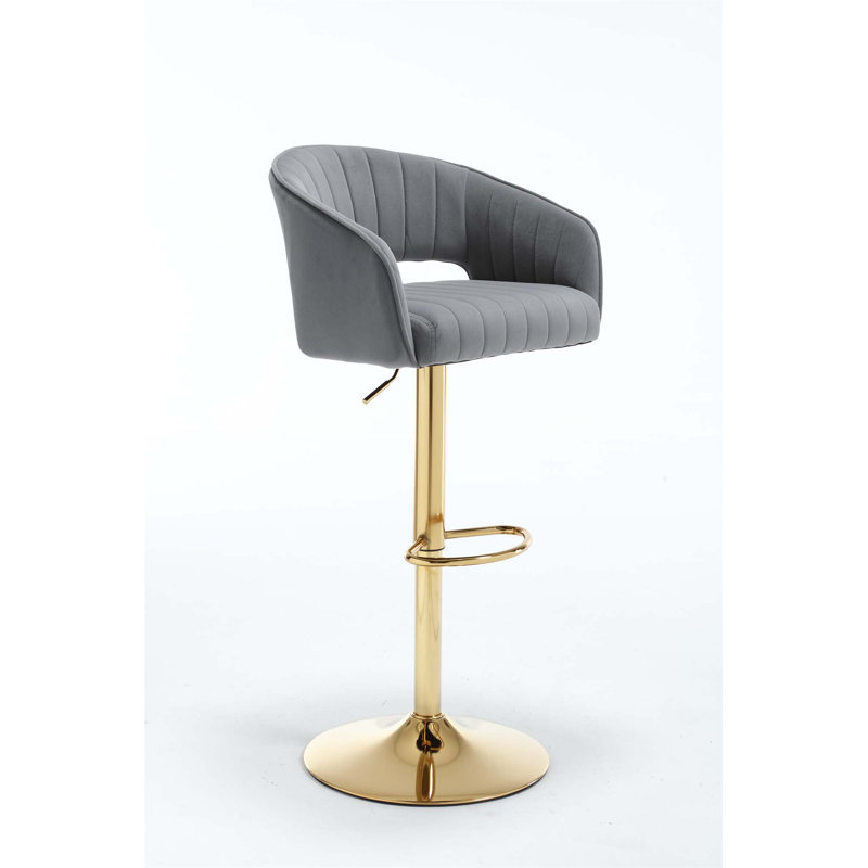 Swivel Adjuatble Height Bar Stools , Gray, 2