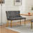 Velvet Double Dining Loveseat Bench, Kitchen & Dining Seating, 2-Seat Tufted Bench W/Handmade Buttons, Wing Back, Gold-Plated Steel Legs, Mid Century Modern,Single Pack,Gray-1024460338