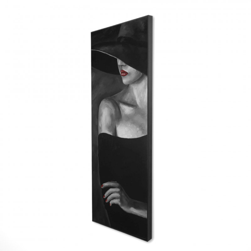 Mystérieuse femme avec un chapeau - mode beauté, décoration sur toile