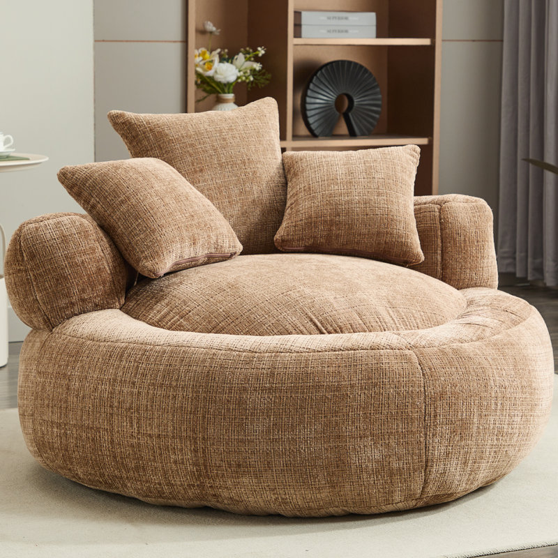 Corduroy Lazy Sofa Bean Bag – Compressed Pack Floor Leisure Chair, Coffee