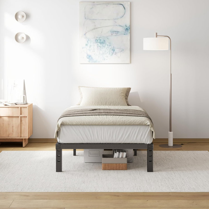 Bed Frame, MetalBed Frame Bed Frame No Box Spring Needed, Heavy Duty PlatformBed Frame With Storage Space, SturdyBed Frame Size Non-Slip Noiseless