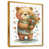 Toile avec cadre flottant or
