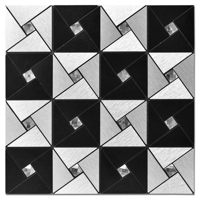 Aluminum Peel & Stick Mosaic Tile, 11.8" x 11.8"