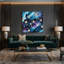 «Space Zodiac constellations», art mural sur toile bleue