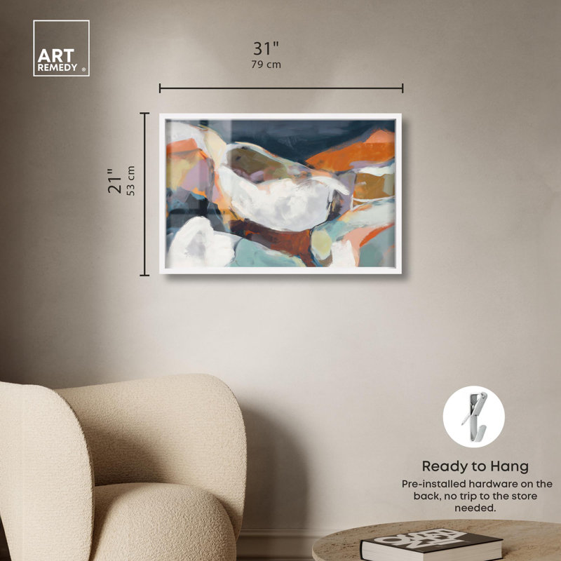 «Stillness Maelstrom III», reproduction d'art abstrait par Art Remedy, H 21 po x l 31 po, Blanc