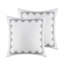 Édredon très grand / très grand, coton gris avec chenille, texture, rembourrage, 2 taies décoratives, instructions d'entretien, très grand imprimé, envers uni, lavage à la machine et séchage assortis,-120258818-120258819