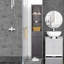 Armoire de rangement pour salle de bain, unité de rangement pour salle de bain autoportante, tour à linge haute avec tablettes à 3 niveaux et tiroir