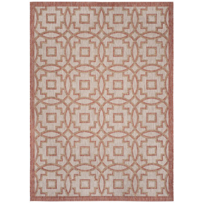 Tapis beige / rouge Sayden