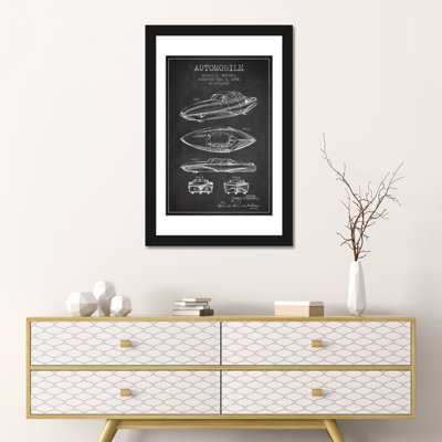 «Charcoal», dessin de brevet d'automobile par Weddell, reproduction d'art graphique sur toile