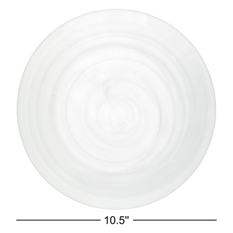La Jolla Glass Dinnerware 10.5" Dinner Plate, White