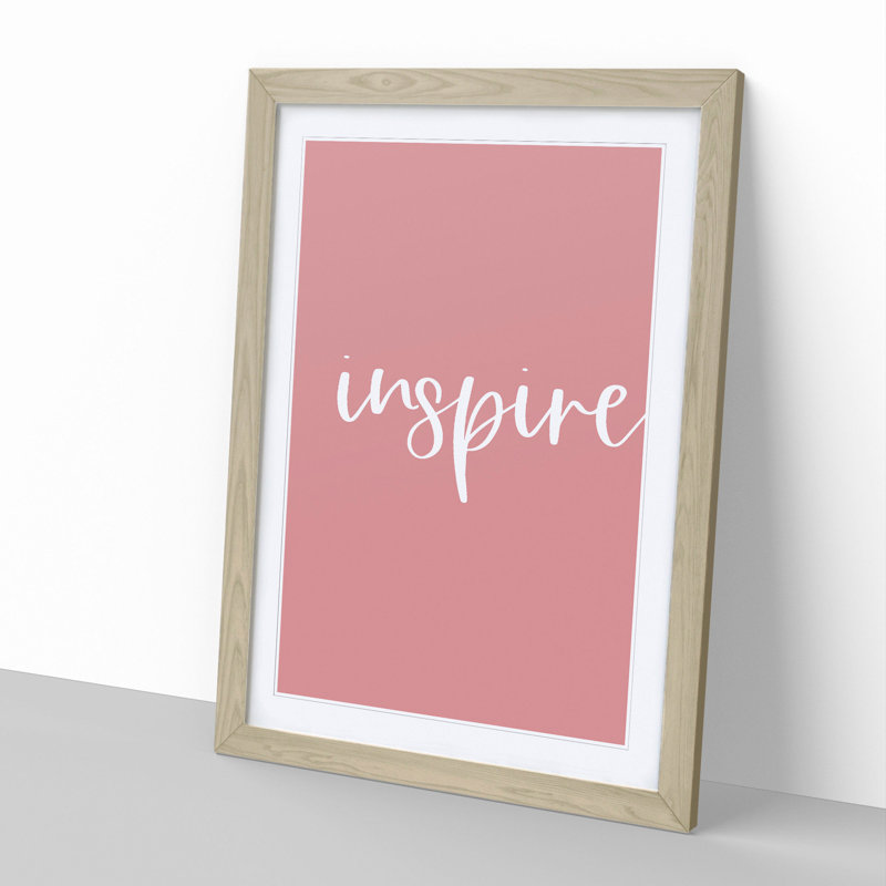Inspire - Picture Frame Typography, 65cm H x 48cm W x 2cm D, Oak