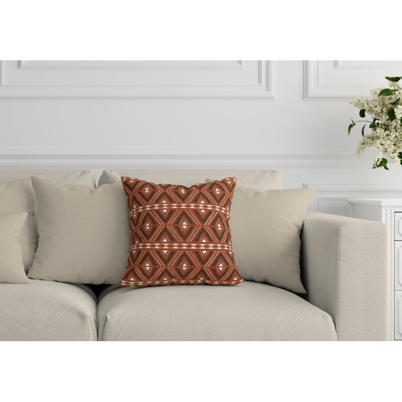 Housse de coussin d'extérieur carré et insert, Terre cuite, L 19 po x H 19 po