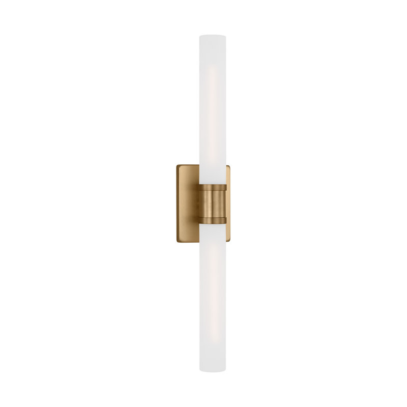 Medium Two Light Wall / Bath, Satin Brass, 60 W, 30" H x 5" W x 3.63" D