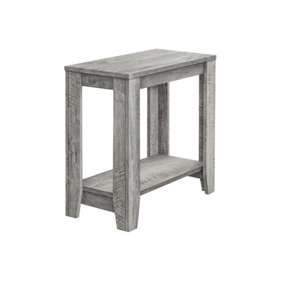 Contemporary Modern Nightstand In Industrial Grey With Wood Look, Suitable For Den, Office, Or As Lamp Table, Two - Tier Design Functionality, Thick Panel Sides, 23.2 X 11.96 22 Inches Side Table