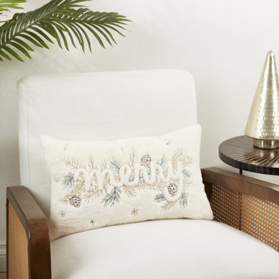 Cozy Elegance Faux Fur Merry Down Filled Throw Pillow