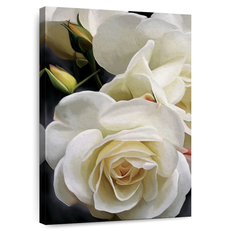 Harnek roses blanches crémeuses, H 24 po x l 16 po