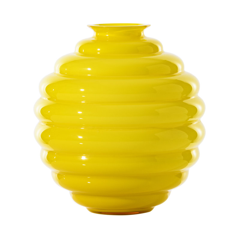 Deco Vase, White, 11.42" H x 10.24" W x 10.24" D