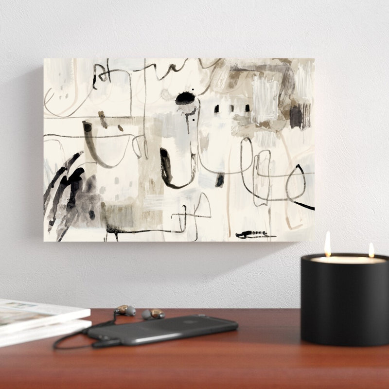 «Net Neutral I» par Victoria Barnes - peinture sur toile tendue, H 8 po x l 12 po