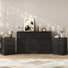 Ensemble de chambre à coucher 3 pièces - Ensemble de commode double 6 tiroirs l 47,2 po et 2 tables de chevet 3 tiroirs avec station de charge