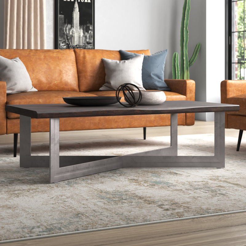 Metivier Solid Wood Top Coffee Table - Brown