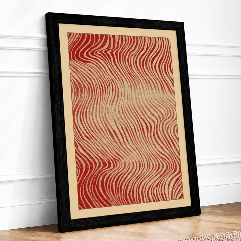 Wave Harmony Geometric - Framed Print, A1 - 84.1 x 59.4 cm, Black