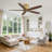5-Solid Wood Blades Dc Motor Indoor Flush Mount Standard Ceiling Fan with Remote-1253999005-1253999002