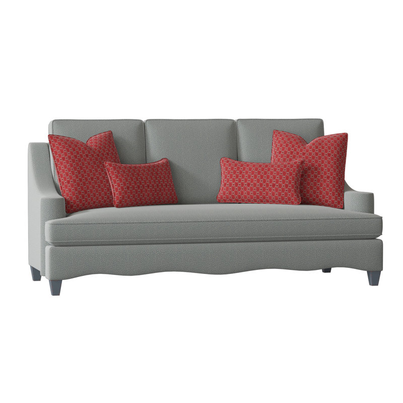 Atlantic Upholstered 86'' Sofa, Amber, Maya Cyan, Amelia Azalea