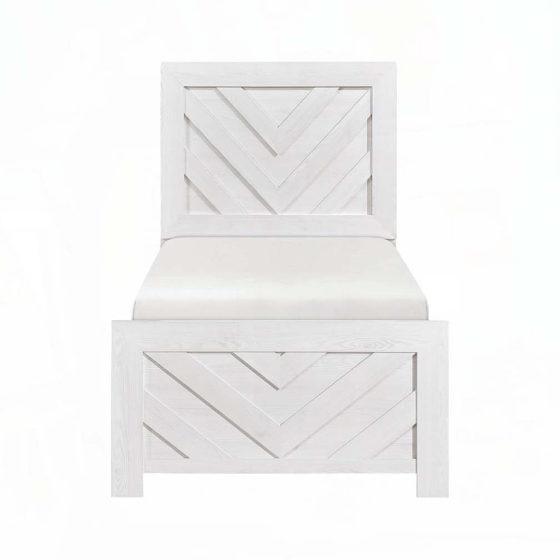 Claudette Solid Wood Bed Frame, Twin, White