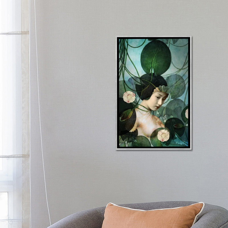 «Tangled» par Catrin Welz-Stein - impression d'art graphique, Pas de tapis, Toile avec cadre argenté