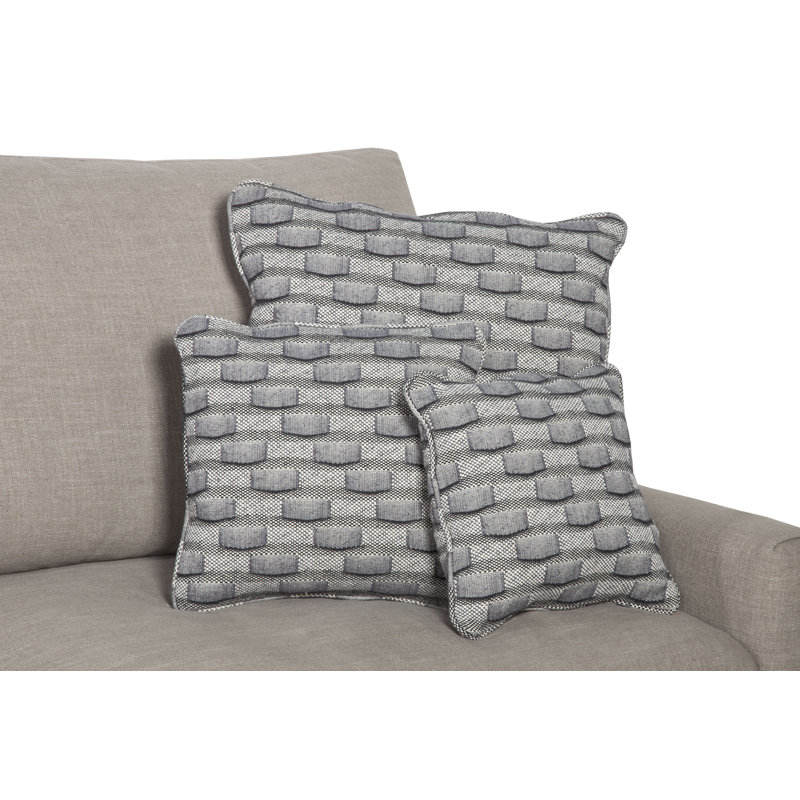 Square Pillow Cover & Insert, Gray, 14" x 14", Natural Fiber