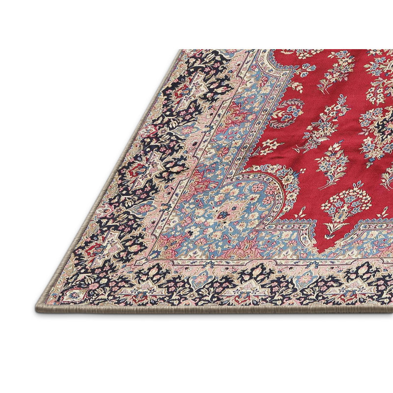Tapis traditionnel rouge / noir, Rectangle 2 pi x 3 pi
