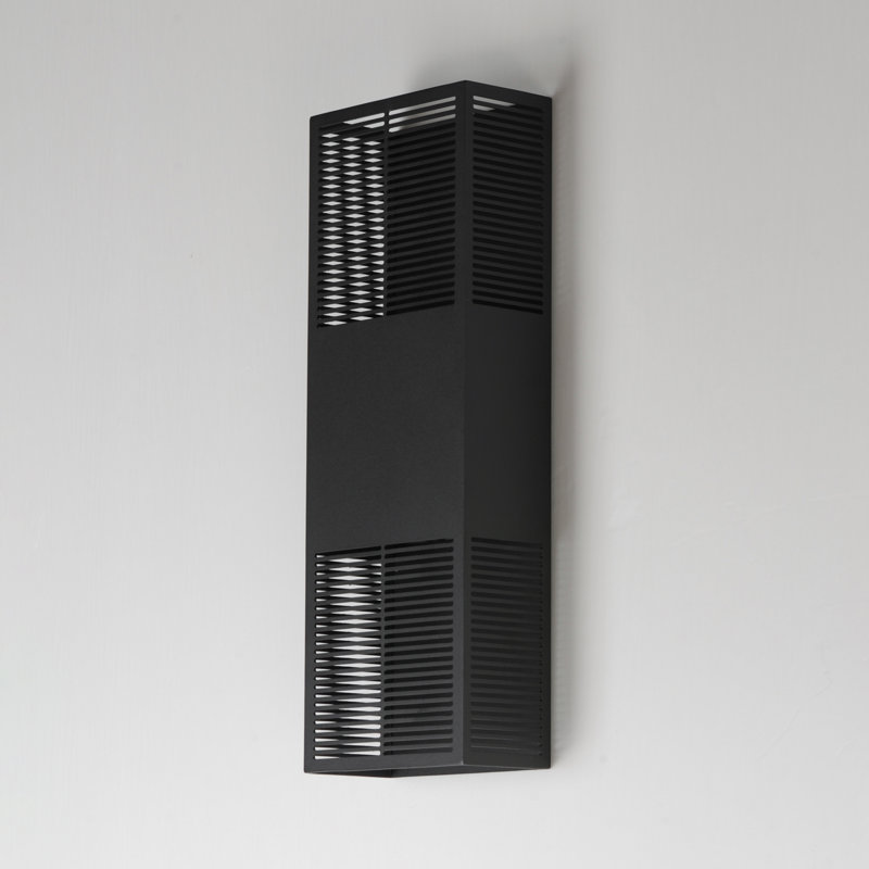 Grate-Outdoor Wall Mount, 18" H x 6.25" W x 3.25" D, Black