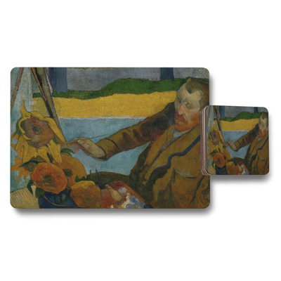 Van Gogh Style Sunflower Artist Placemats And Coasters Set