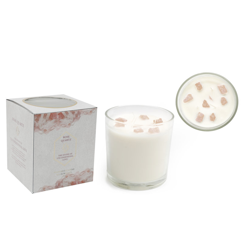 Geko Unscented Jar Candle with Glass Holder, Amethyst