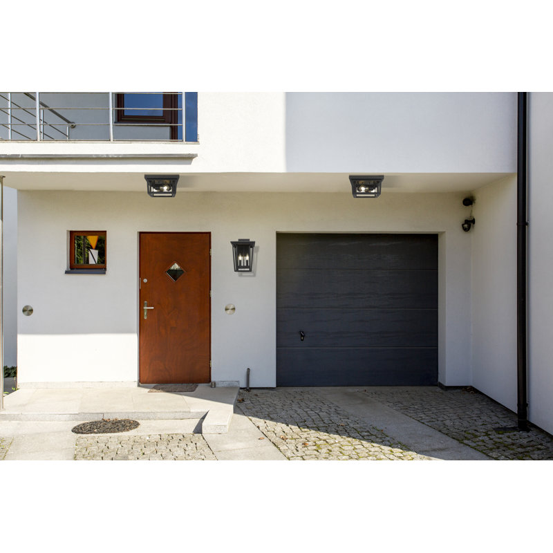Lanterne murale d'extérieur à 2 ampoules H 14,75 po Amreet, Noir